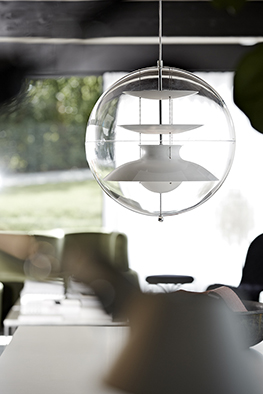 The Verner Panton Panto Light was designed in 1977. It is a transparent light globe, available in two sizes.