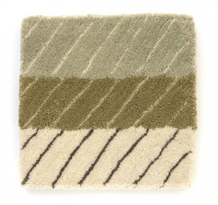 Available in three sizes and a pastel palette including: ivory, pale olive, and stone green, the Quill rugs are beautiful alone and can also be placed together to form inspiring combinations. 