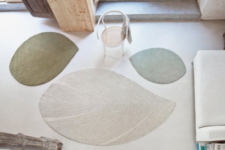 Inspired by stems from a feather, drawn by hand, each design is organic and subtle. As with all nanimarquina rugs, the Quill Collection is handmade resulting in each piece being unique and different like nature itself. Quill expresses the understanding of the beauty that lies in the modest, rustic and imperfect. What the Japanese refer to as wabi sabi, a philosophy that is apparent throughout Tamura’s work. Available in three sizes and a pastel palette including: ivory, pale olive, and stone green, the Quill rugs are beautiful alone and can also be placed together to form inspiring combinations.  "Like Nature where no two shapes are alike, each Quill rug has its own expression like a living creature." - Nao Tamura