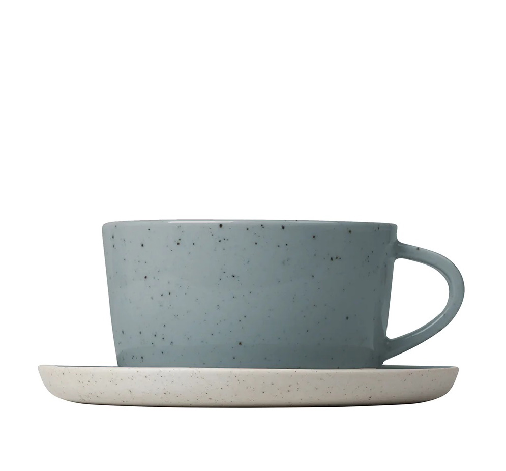 Blomus Sablo Tea Cups & Saucers (Set of 2)